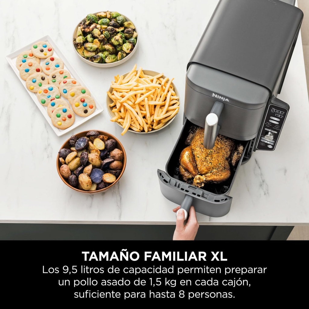 FREIDORA SIN ACEITE NINJA 6EN1 9.5L VERTICAL MOD. SL400EU
