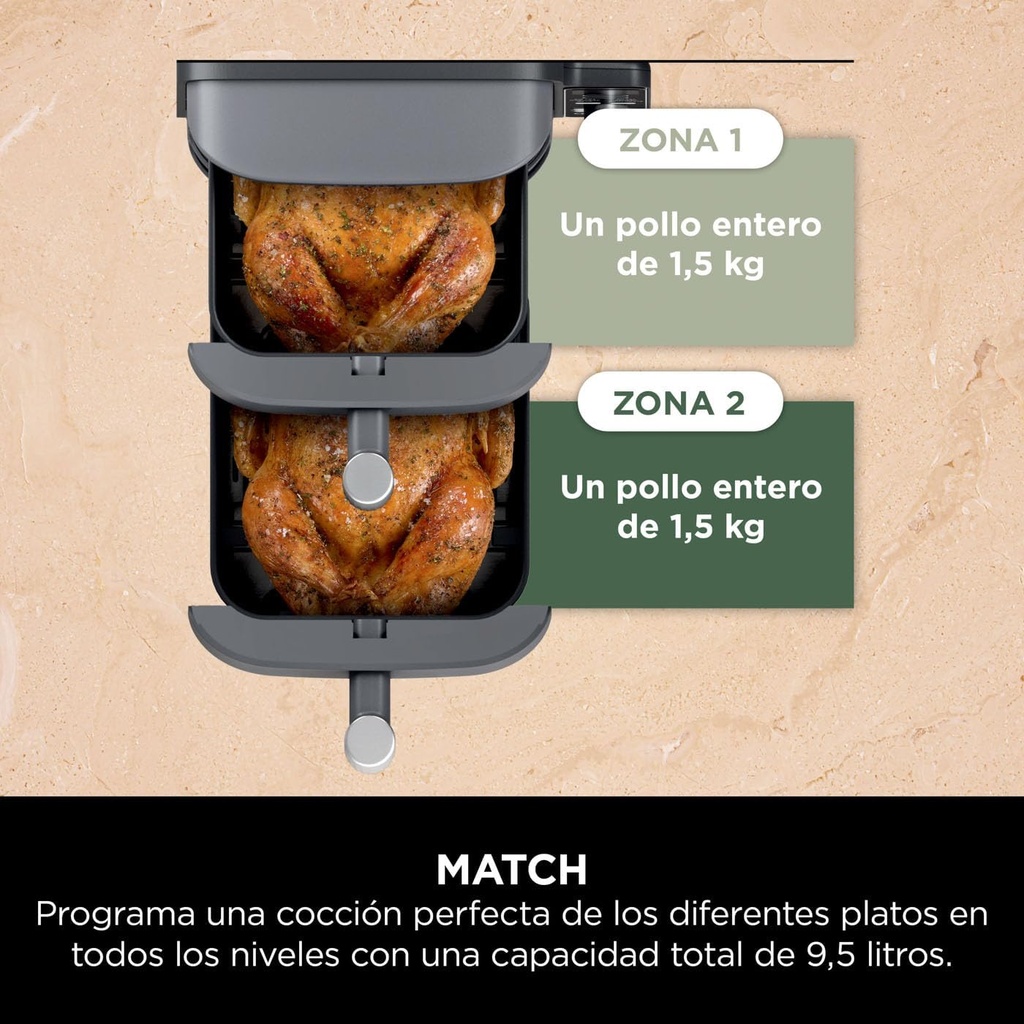 FREIDORA SIN ACEITE NINJA 6EN1 9.5L VERTICAL MOD. SL400EU